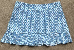Jude Connally Skort Large Blue Geometric Golf Tennis Sports Pickleball Stretch
